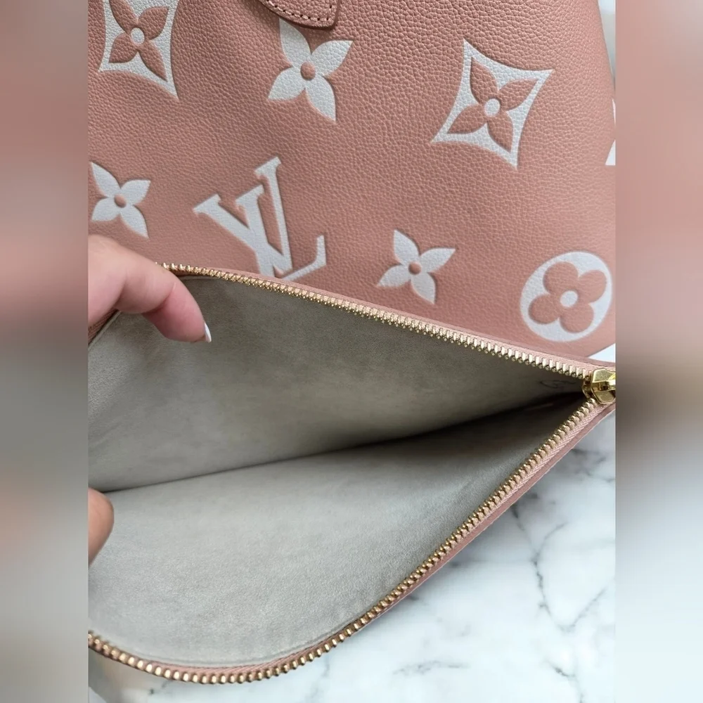 LV Empreinte Monogram Neverfull MM Trianon Pink Cream